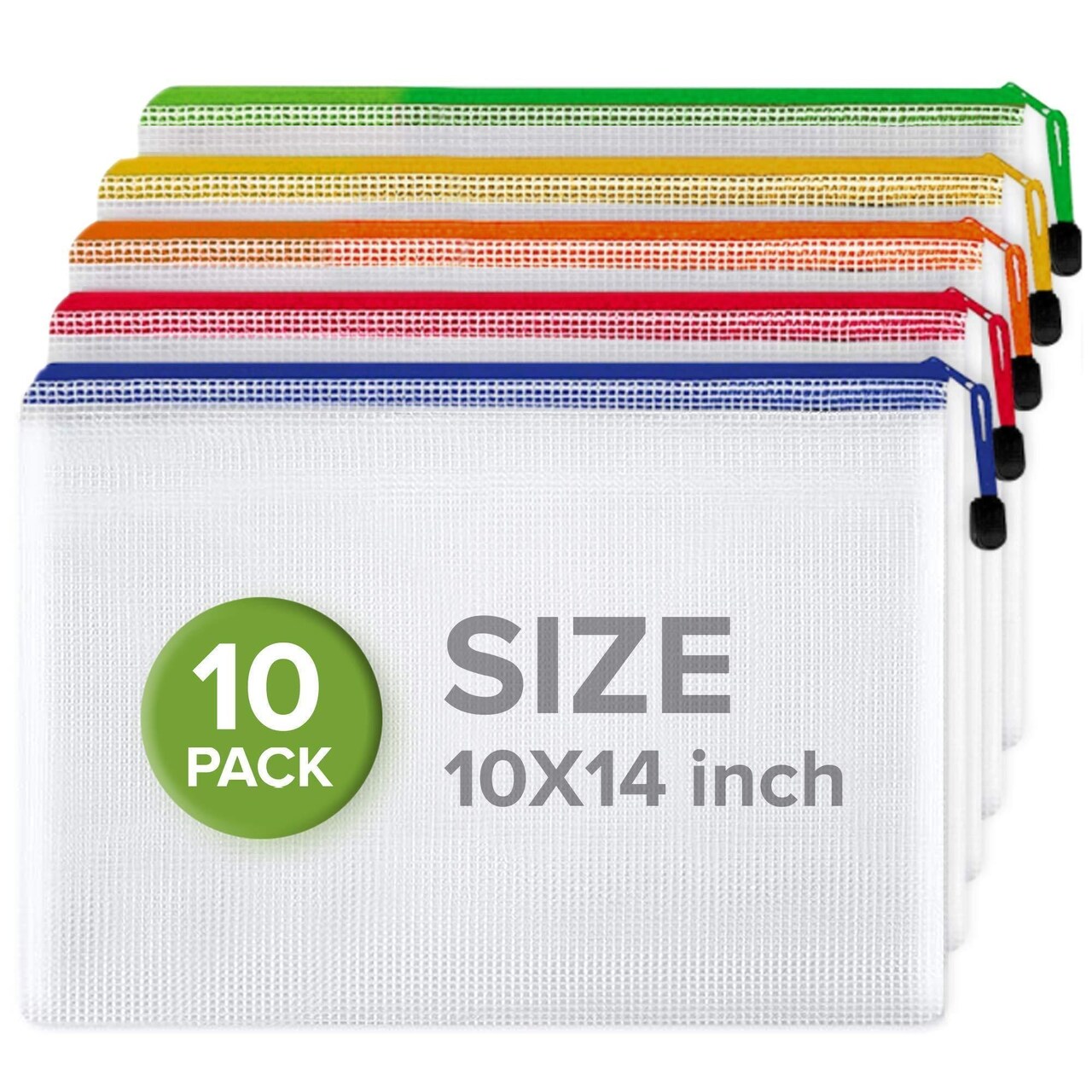10 Pack Mesh Zipper Pouch 10x14 for Board Games & Puzzle Organizing Mesh Bags with Zipper Zipper Pouches for Organizing Board Game Storage Organizer Zippered Pouches Plastic Mesh Zipper Bag